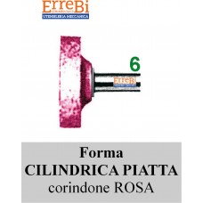 mole abrasive rotative forma CILINDRICA PIATTA corindone ROSA