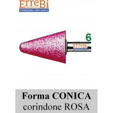 mole abrasive rotative forma CONICA corindone ROSA