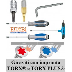 keys for TORX and TORX-PLUX screws