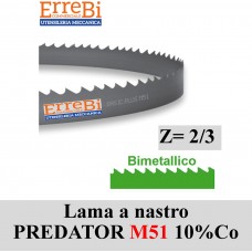"PREDATOR" bimetal band saw blade H = 27 Z = 2/3 HSS + 10% Co