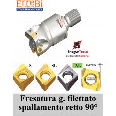 fresatura a CANDELA attacco FILETTATO positiva spallamento retto 90° FNKT