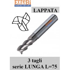 Fresa 3 tagli LAPPATA serie LUNGA L=75