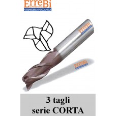 fresa 3 tagli Metallo Duro serie CORTA rivestita