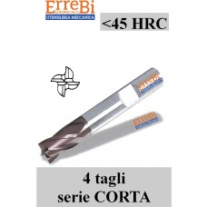 fresa 4 tagli Metallo Duro serie CORTA