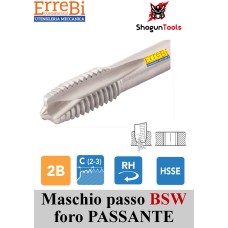 maschio passo WHITWORTH (BSW) foro passante maschio passo WHITWORTH (BSW) foro passante