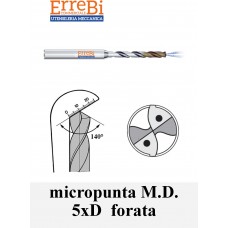 micropunte 5xD FORATA in metallo duro GAMBO RINFORZATO