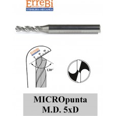 micropunte 5xD in metallo duro GAMBO RINFORZATO