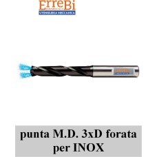 punta M.D. 3xD FORATA specifica per INOX