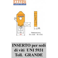 INSERTI tolleranza LARGA per sedi di viti testa cilindrica esagono incassato UNI 5931