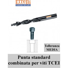 punta COMBINATA tolleranza MEDIA per viti Testa Cilindrica Esagono Incassato uni 5931 punta COMBINATA tolleranza MEDIA per viti Testa Cilindrica Esagono Incassato uni 5931