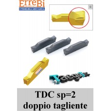 TDC 2 inserto DOPPIO TAGLIENTE rompitruciolo tipo "C" spessore 2