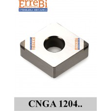 CNGA 1204...-1 e -2 inserto romboidale 80° negativo con riporti in CBN singolo tagliente e doppio tagliente